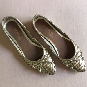 Sperry Morgan Platinum Woven Flats